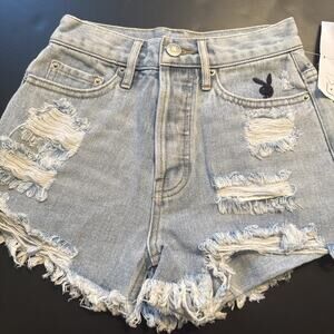 Playboy Pacsun Jean Shorts Funny Bunny Vintage High rise Size 22